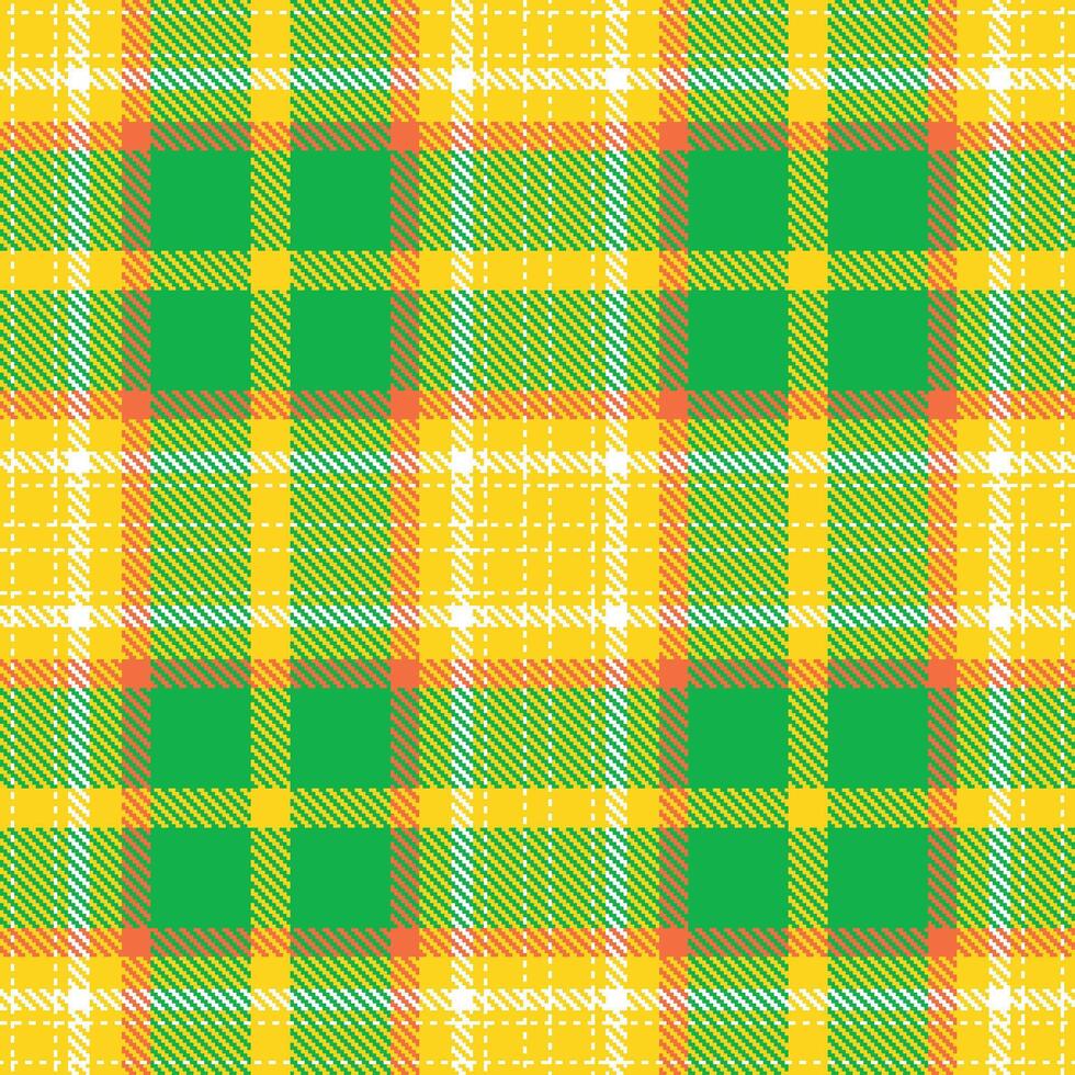 Modern Metallic Tanzanian Gold and Pale White Seamless Tartan Textile Design vector