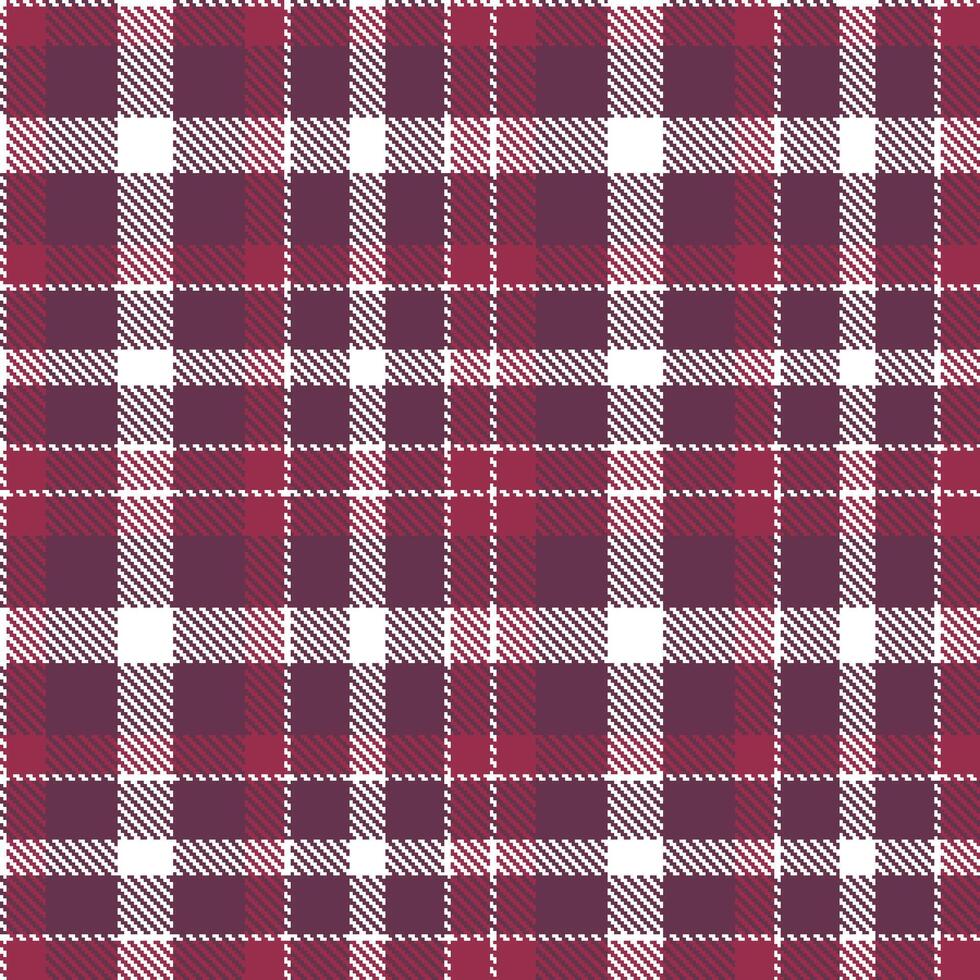 Plaid pattern seamless. Light White and Vivid Wine Gummy Red Tartan Textile Design. vector