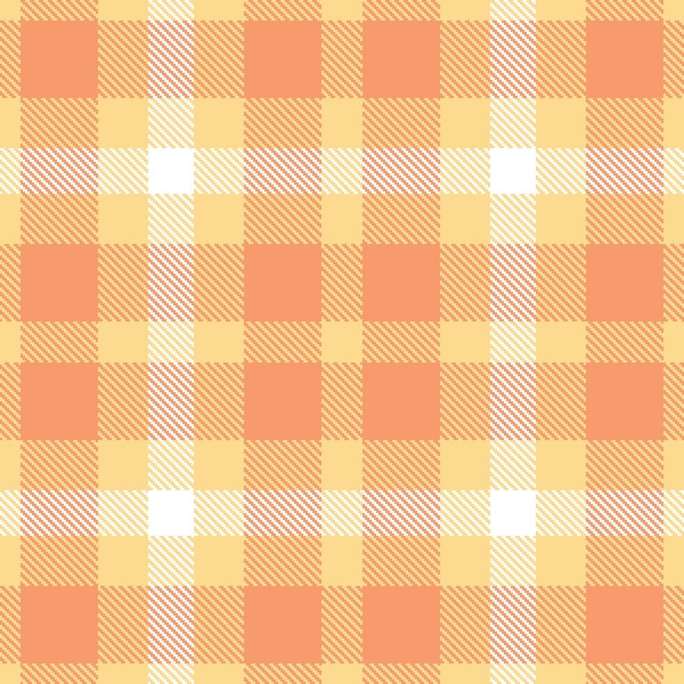 Modern Dusty Lemon Pound Cake and Highland Fresh Cantaloupe Seamless Tartan Textile Design vector