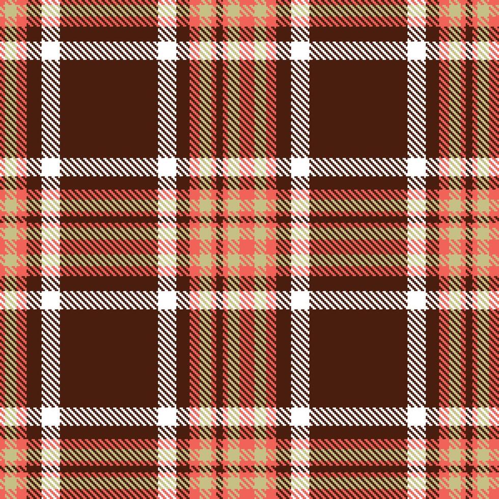 Light Hot Coral Tartan patterns fabric texture. Modern Rustic Chocolate Rush Seamless Tartan vector