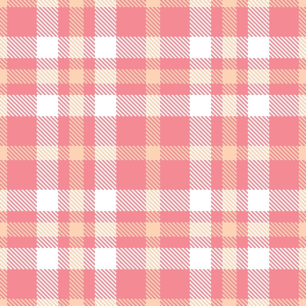 Vibrant Tulip Seamless Tartan with Dusky Sensual Peach accents Textile Design vector