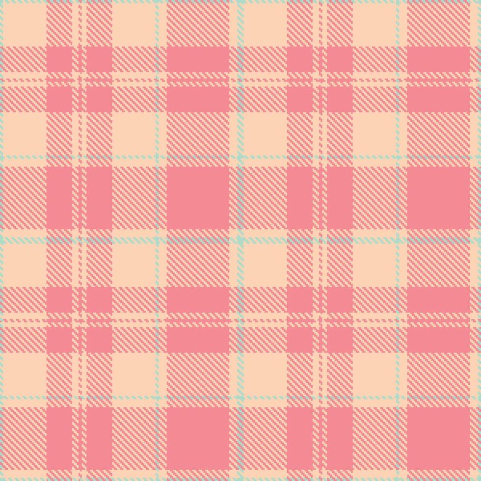 Modern Traditional Sensual Peach and Deep Tulip Seamless Tartan Textile Design vector