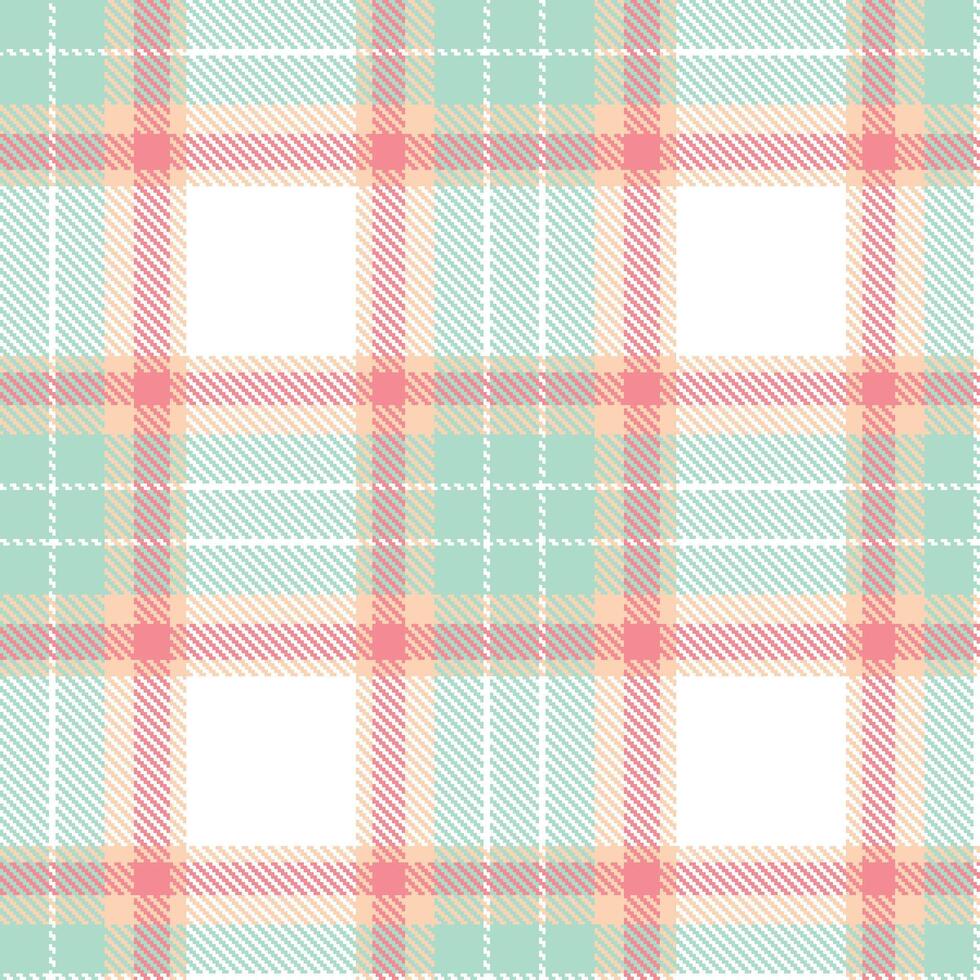 Classic Sensual Peach and Autumn Turquoise Tower Seamless Tartan Textile Design vector
