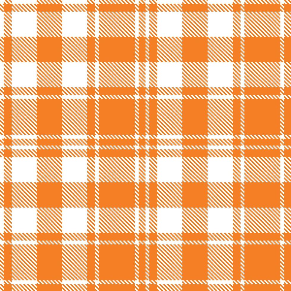 Modern Seamless Tartan featuring Light White and Sandy Orange you Happy Textile Design vector