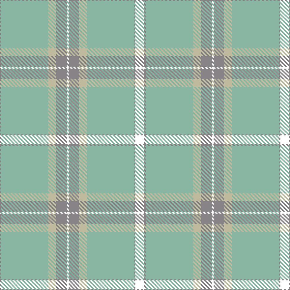 Cool Suva Grey Seamless Tartan with Dusky Source Green accents Textile Design vector
