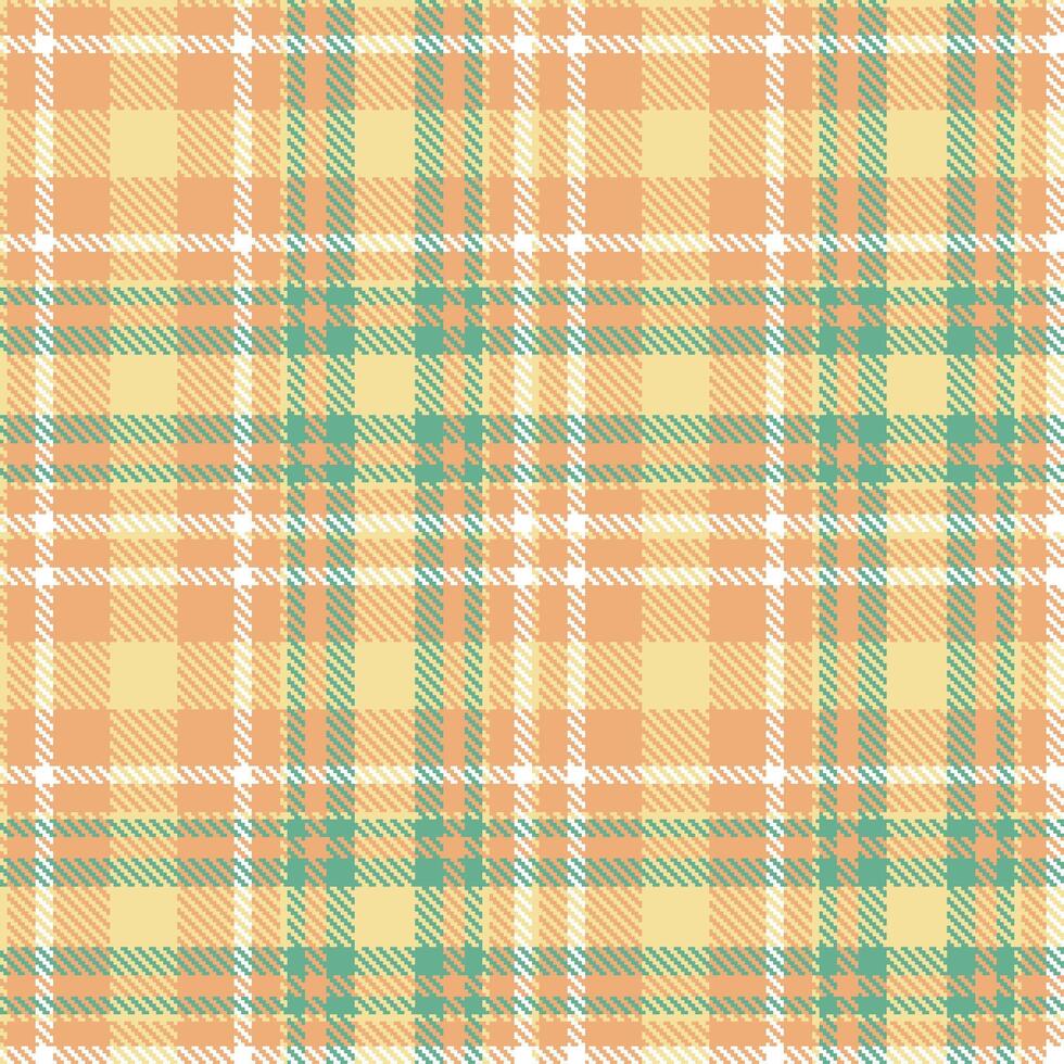 Smoky Exciting Orange Tartan patterns fabric texture. Modern Sandy Buttery Croissant Seamless Tartan vector