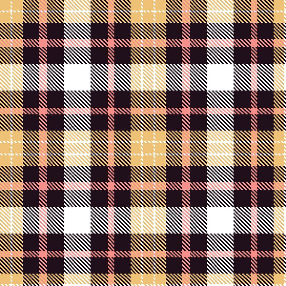 Smoky Meski Black Seamless Tartan with Vibrant Sassy Yellow accents Textile Design vector
