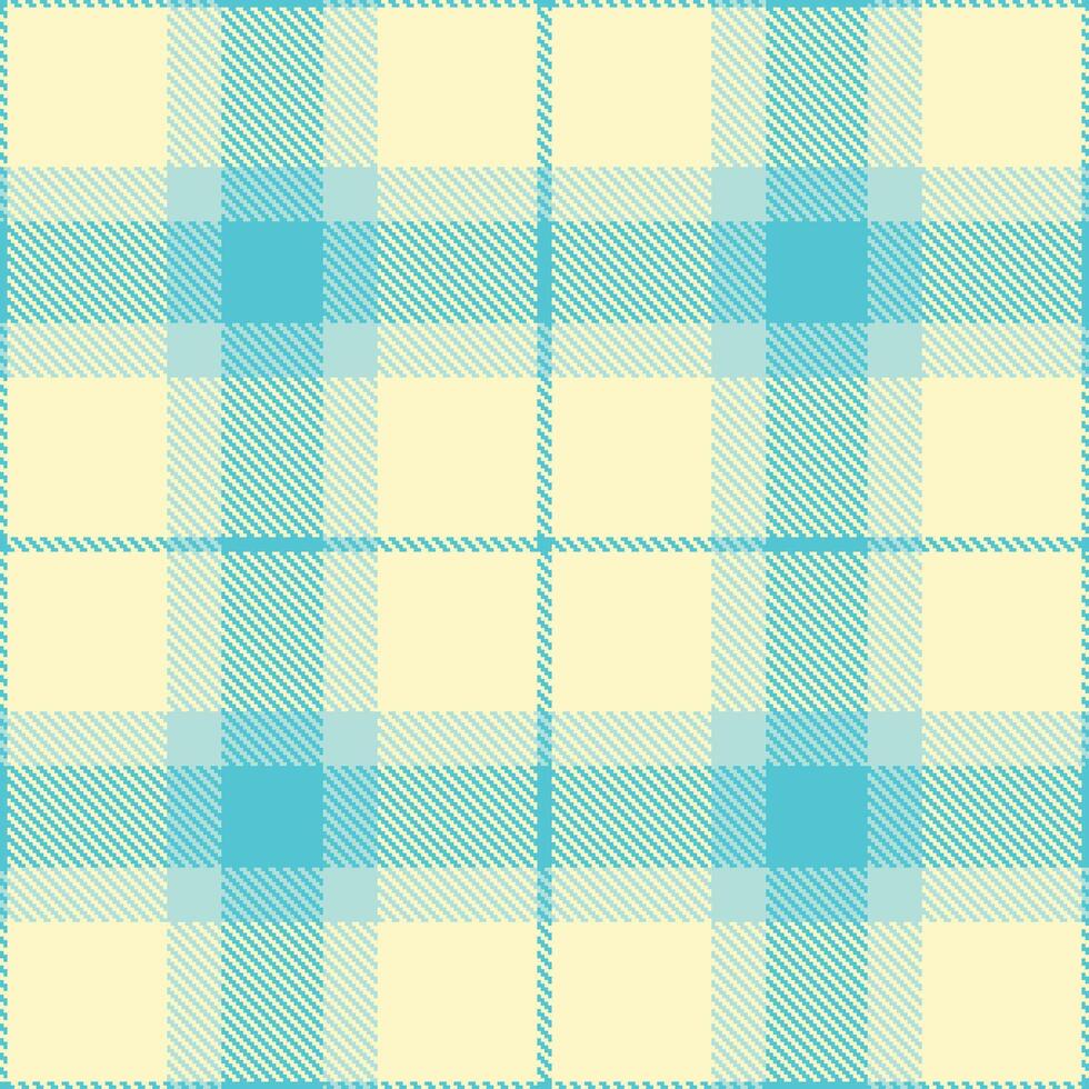 Modern Rich Aztec Turquoise and Autumn Banana Custard Seamless Tartan Textile Design vector