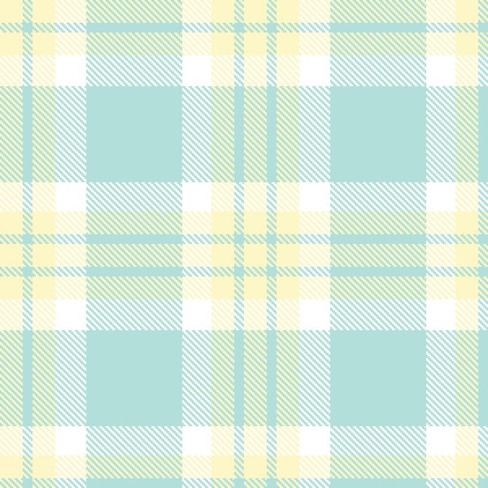 Autumn Banana Custard and Dusky Mint Tea Seamless Tartan Textile Design vector