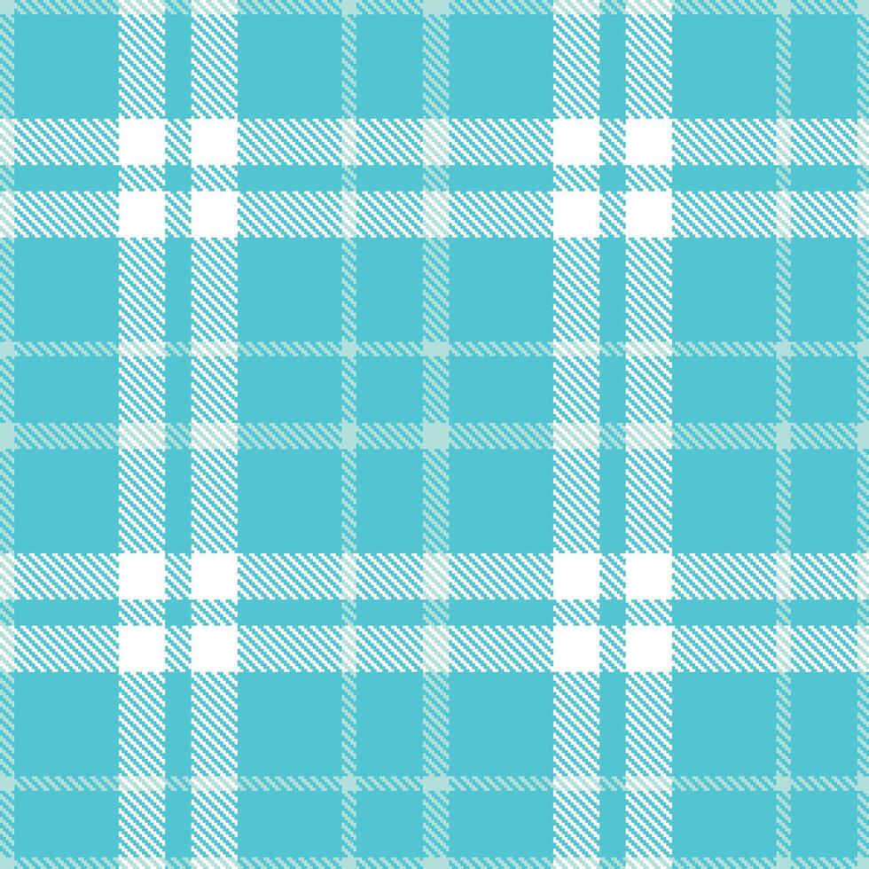 Modern Dark Aztec Turquoise and Mellow Mint Tea Seamless Tartan Textile Design vector