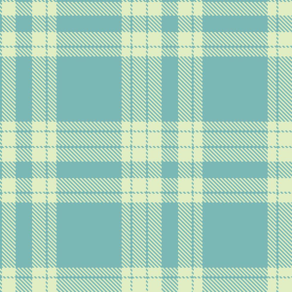Deep Kingfisher Turquoise Tartan patterns fabric texture. Modern Iridescent Envious Pastel Seamless Tartan vector