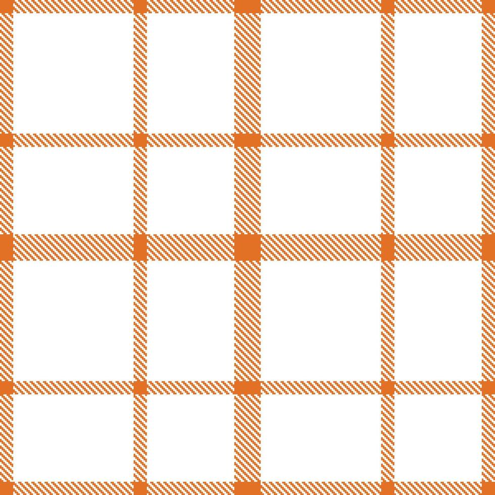 Plaid pattern seamless. Traditional Accent Orange and Rich White Tartan Textile Design. vector