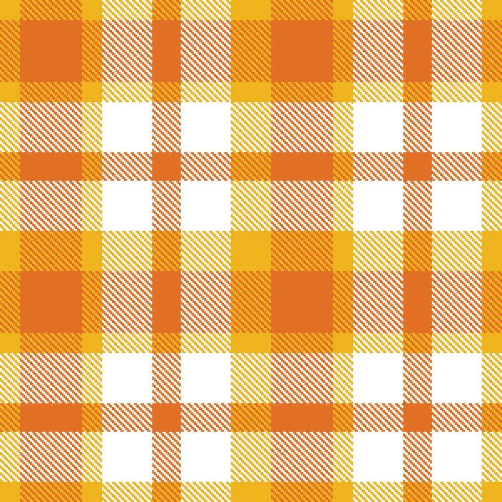 Modern Seamless Tartan featuring Warm American Yellow and Rustic Accent Orange Textile Design vector