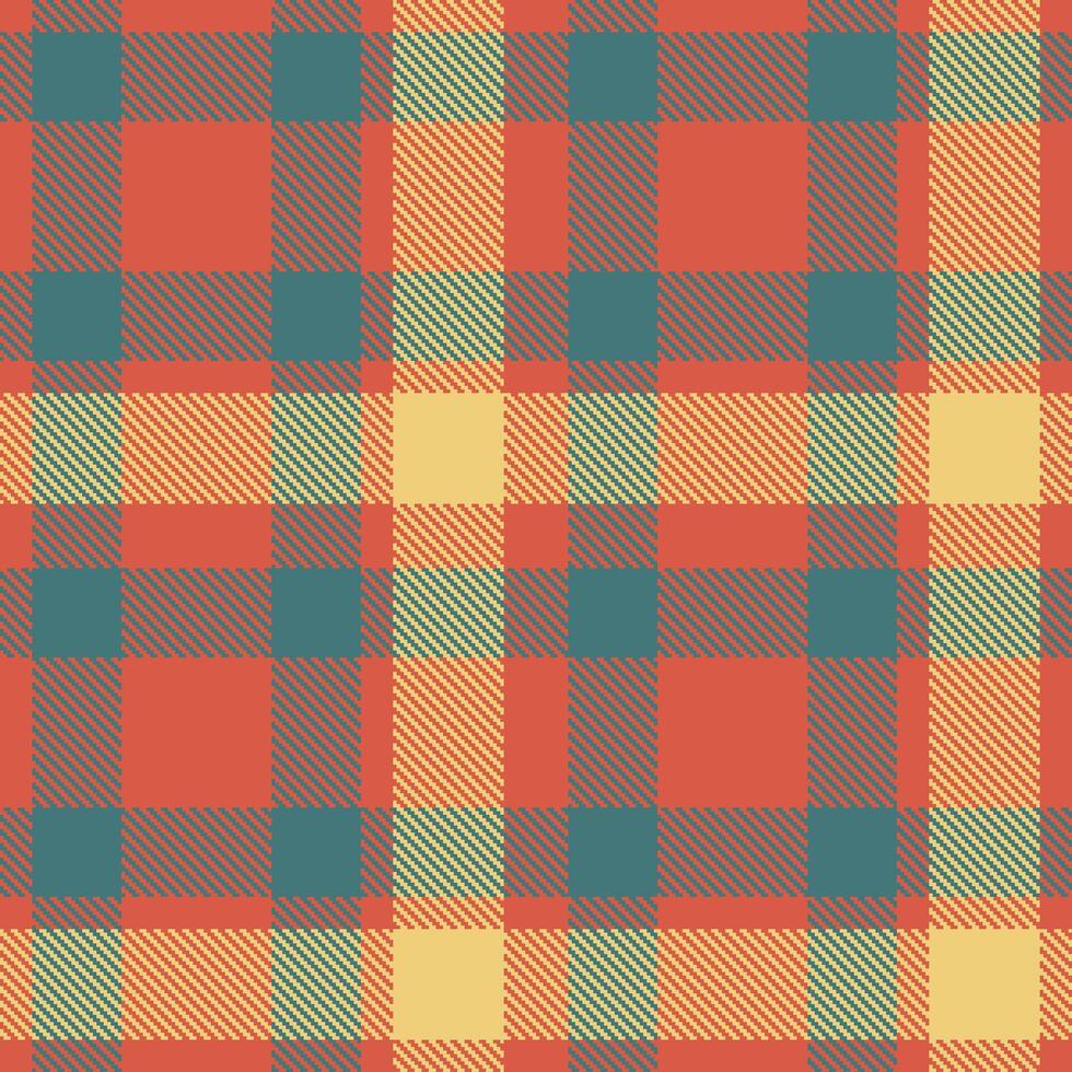 Plaid pattern seamless. Rustic Pimento and Deep Ming Tartan Textile Design. vector
