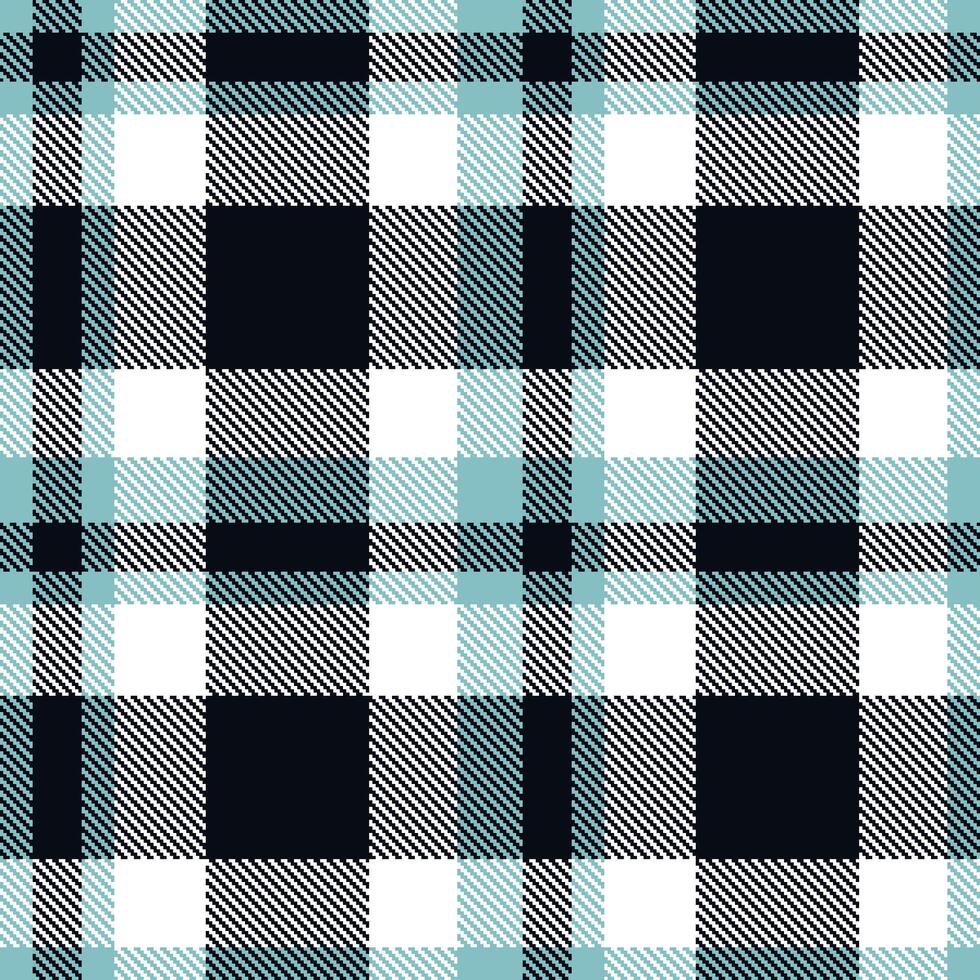 Modern Seamless Tartan featuring Cool Celestine and Neon Eight Ball Textile Design vector