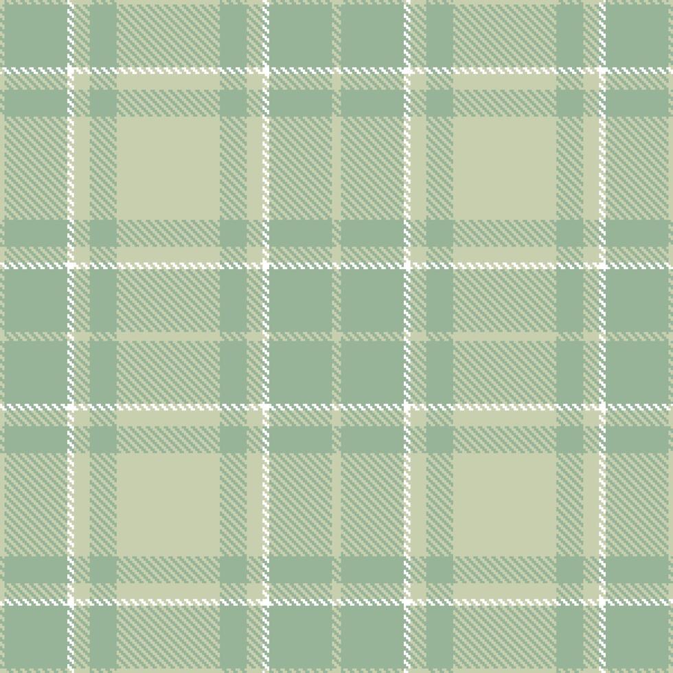 Modern Soft Bamboo White and Rich Liebermann Green Seamless Tartan Textile Design vector
