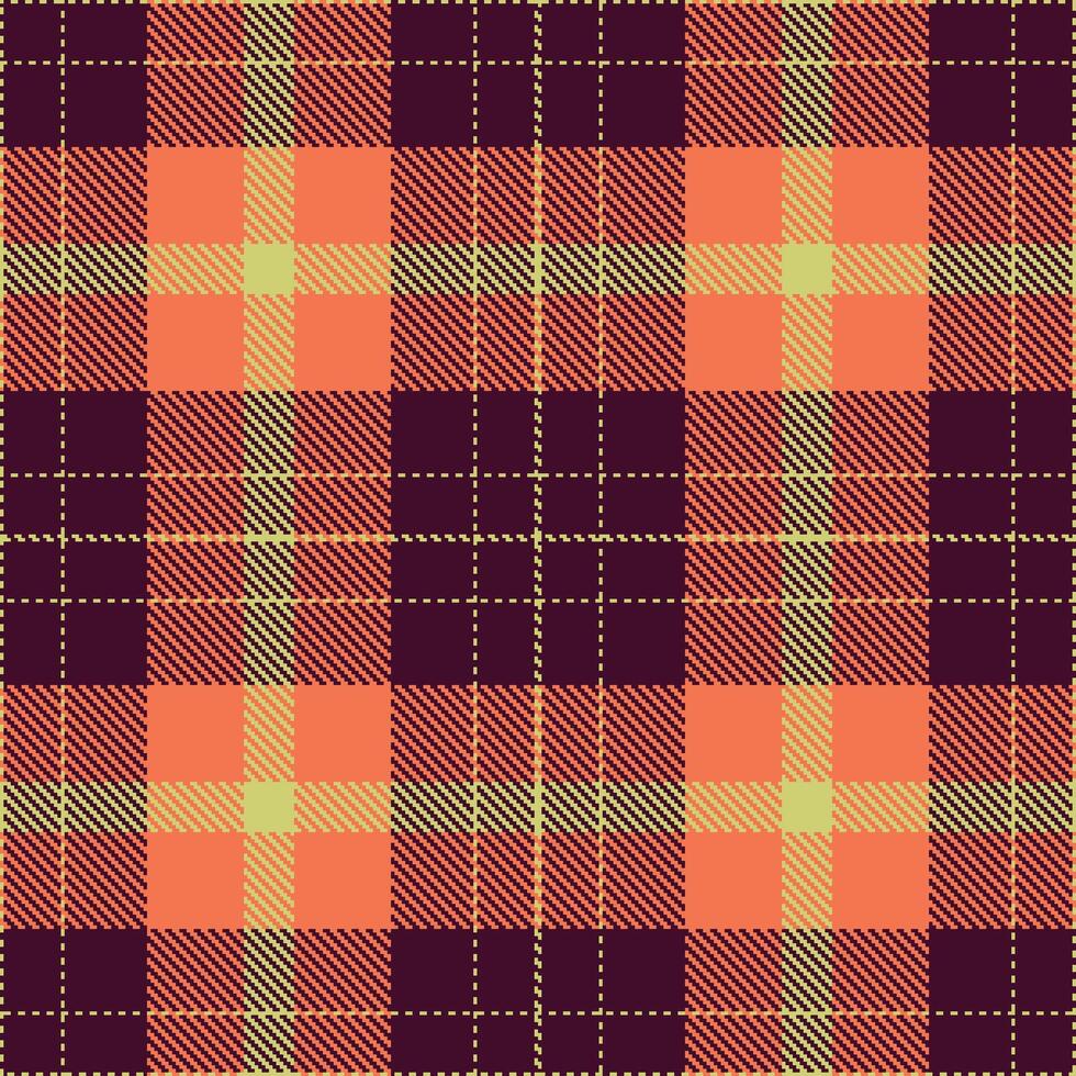 Cool Siskin Green Seamless Tartan with Smoky Blackberry accents Textile Design vector