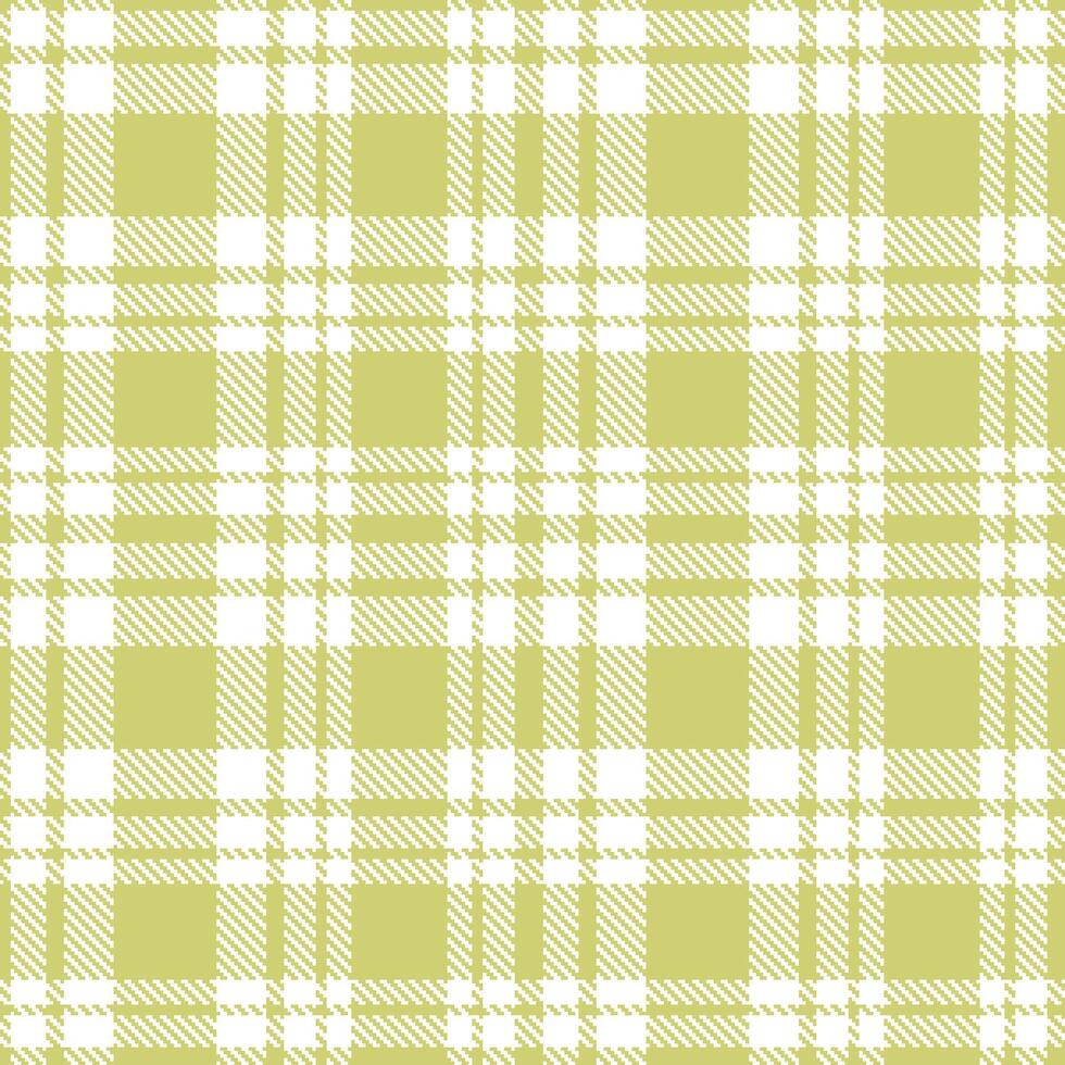 Plaid pattern seamless. Deep Siskin Green and Bright White Tartan Textile Design. vector
