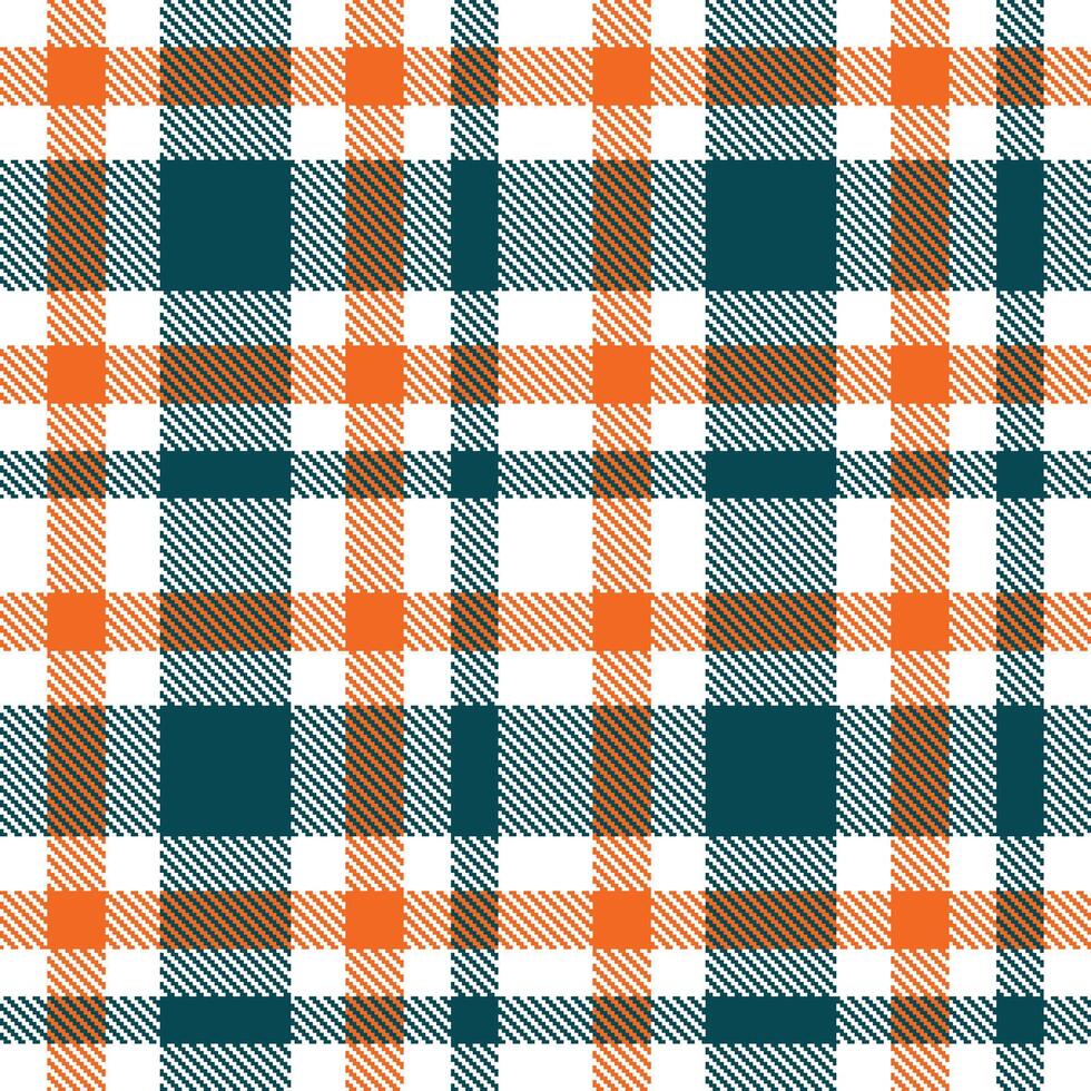 Modern Rustic White and Dusky Blaze Orange Seamless Tartan Textile Design vector