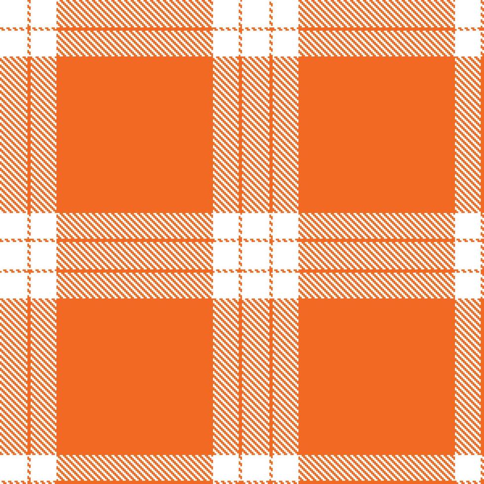 Plaid pattern seamless. Neon White and Soft Blaze Orange Tartan Textile Design. vector