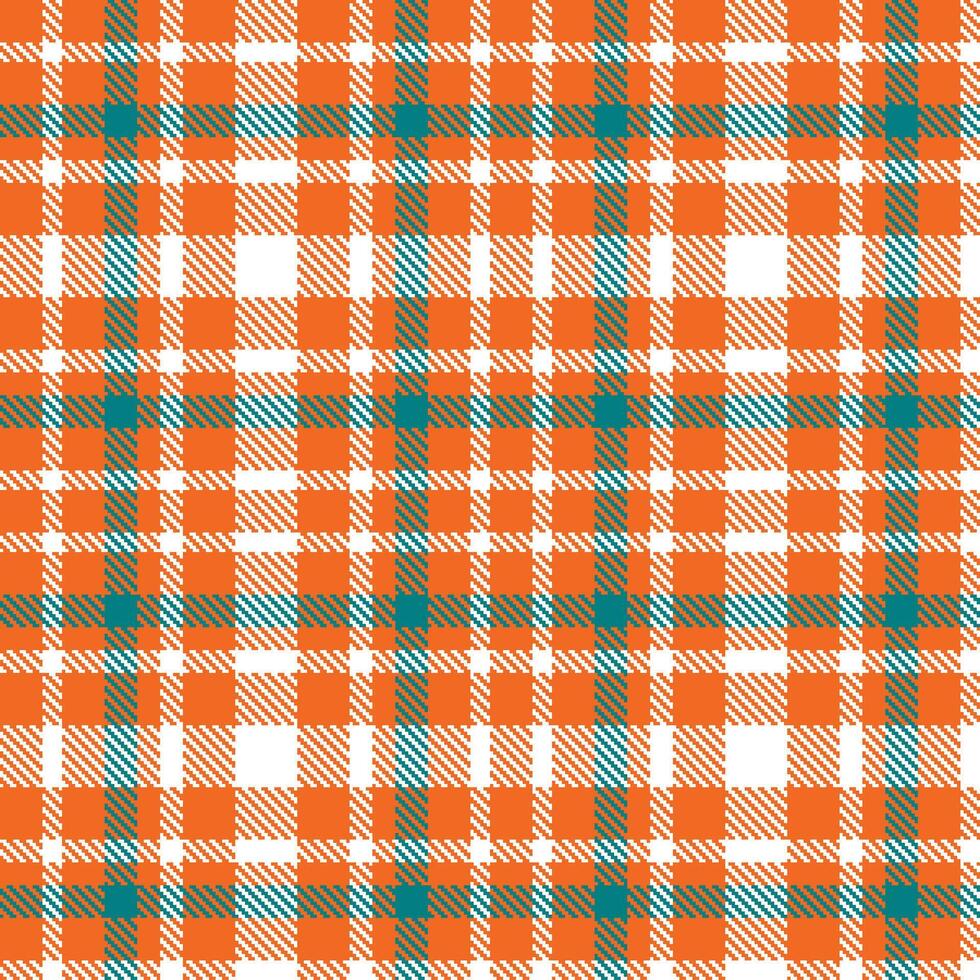 Modern Seamless Tartan featuring Light Blaze Orange and Soft White Textile Design vector