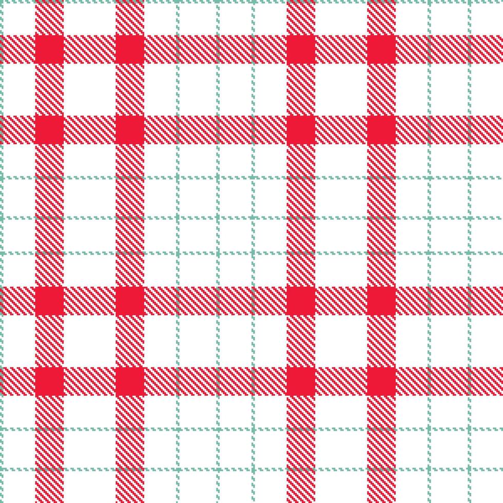 Modern Seamless Tartan featuring Vivid White and Dusty Sereni Teal Textile Design vector