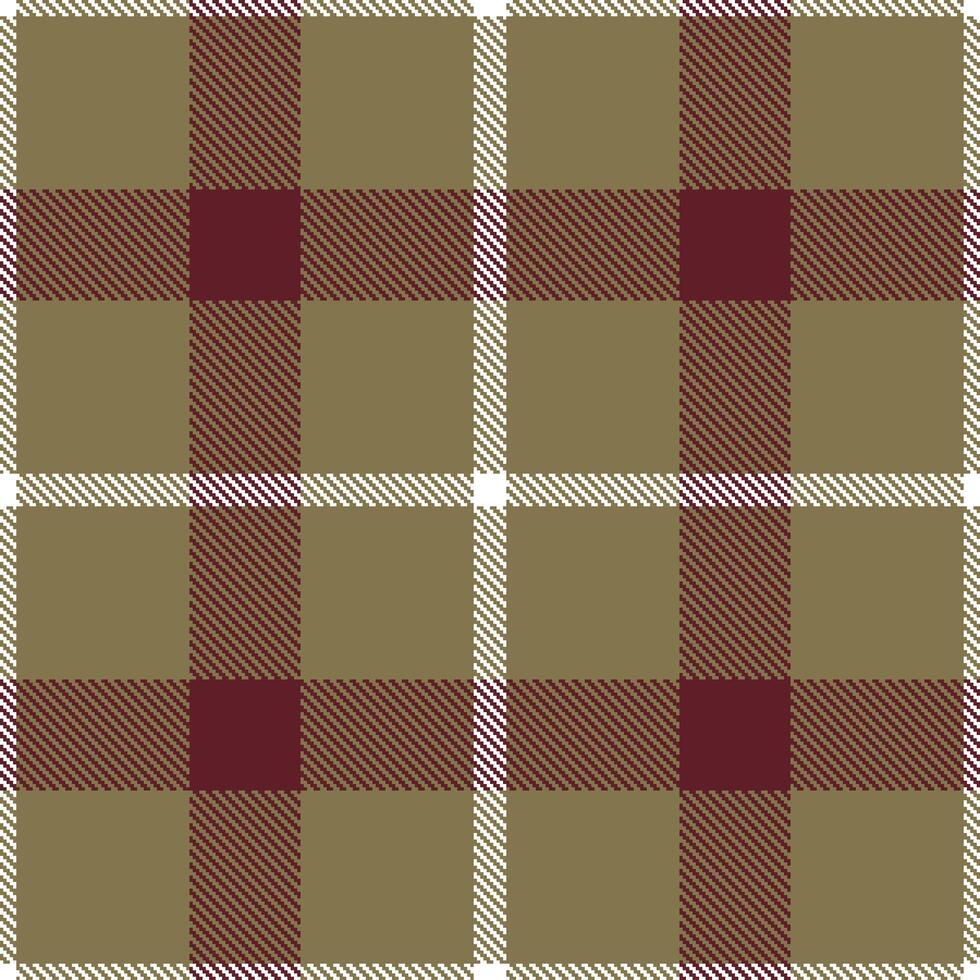 Vivid Olive Shade and Soft White Seamless Tartan Textile Design vector