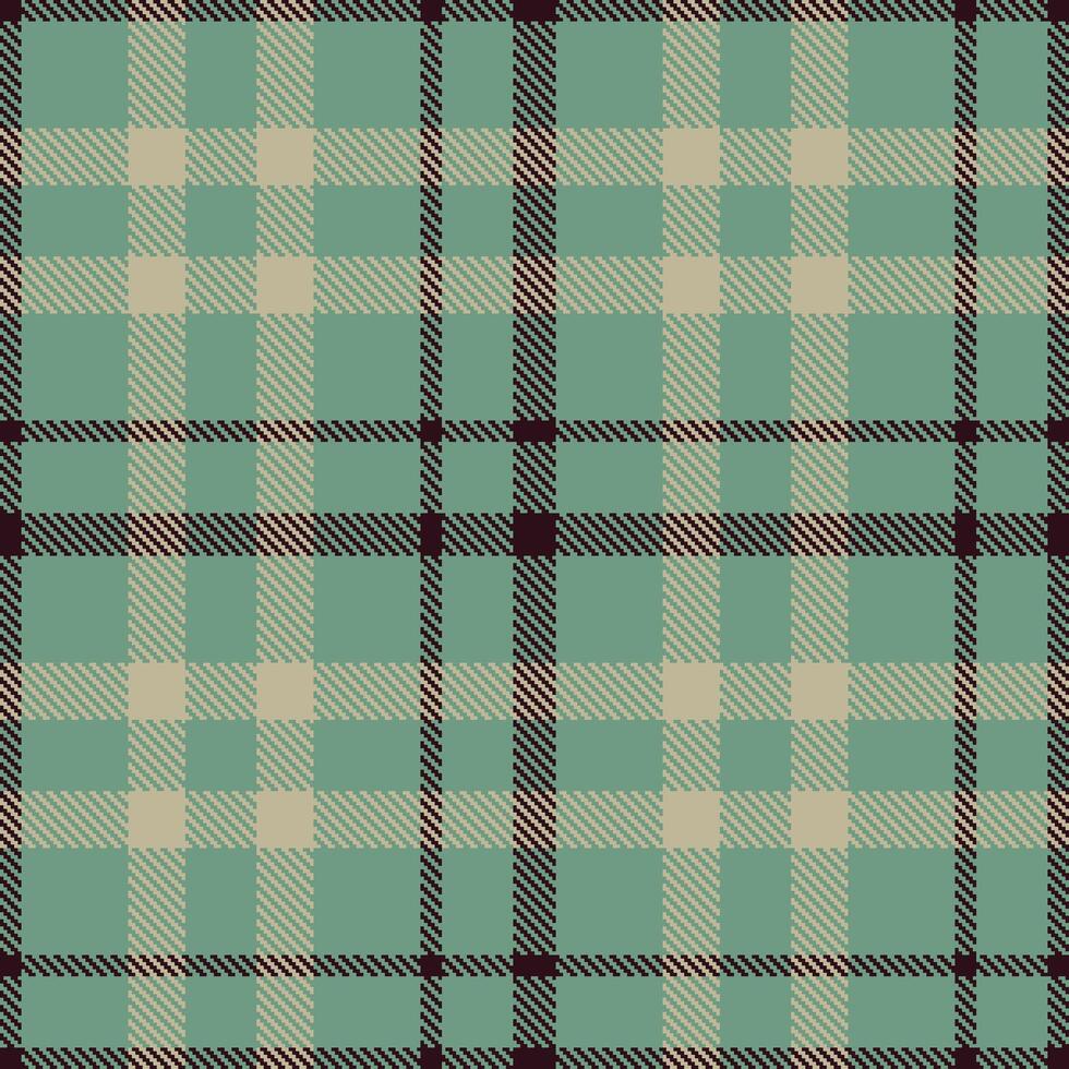 Dark Douglas Fir Green and Dark Ilvaite Black Seamless Tartan Textile Design vector