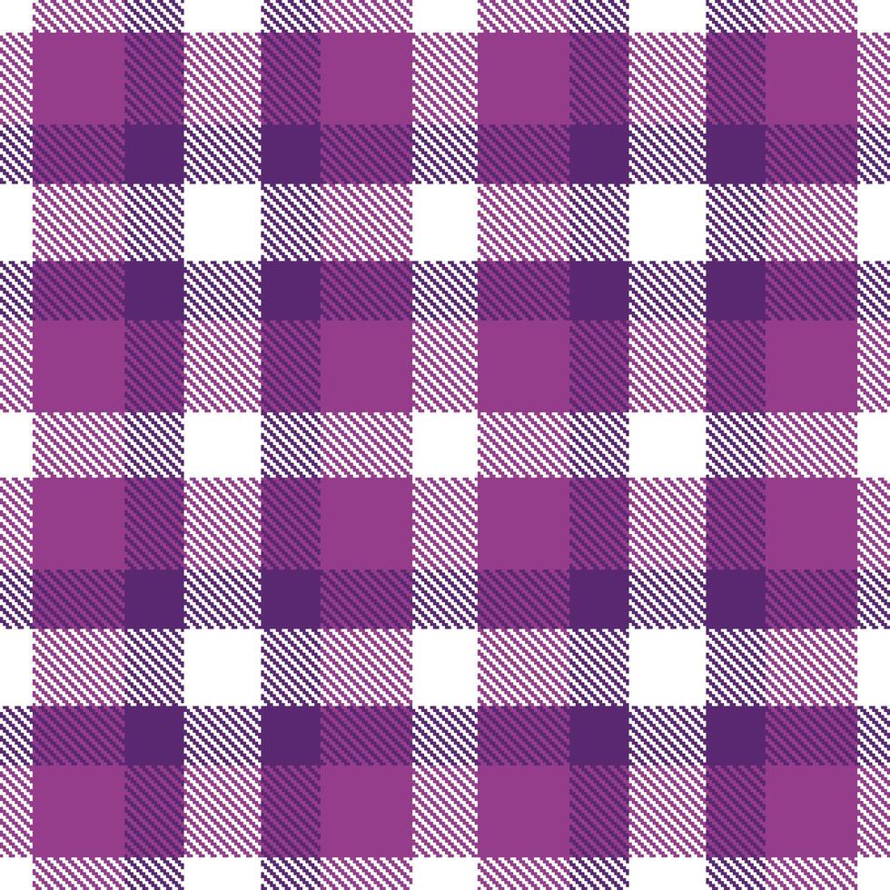 Modern Seamless Tartan featuring Light White and Neon Hollyhock Textile Design vector