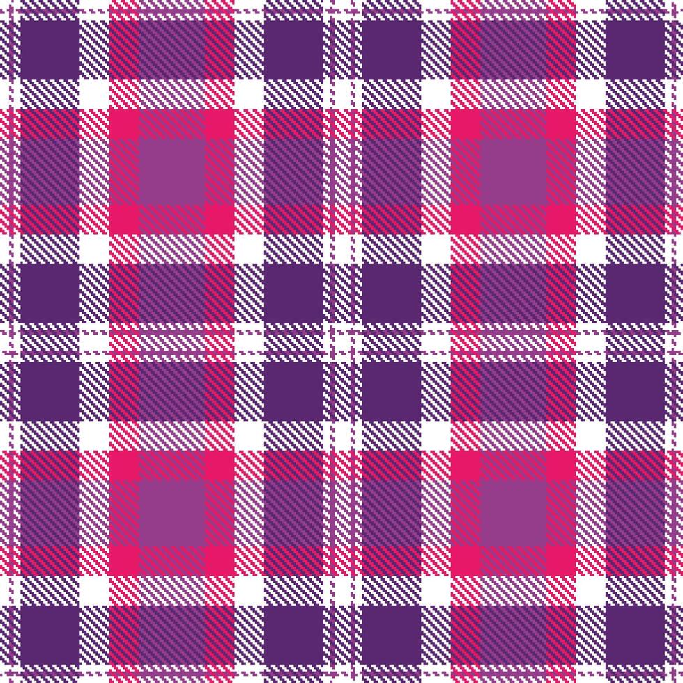 Plaid pattern seamless. Warm White and Mellow Hollyhock Tartan Textile Design. vector