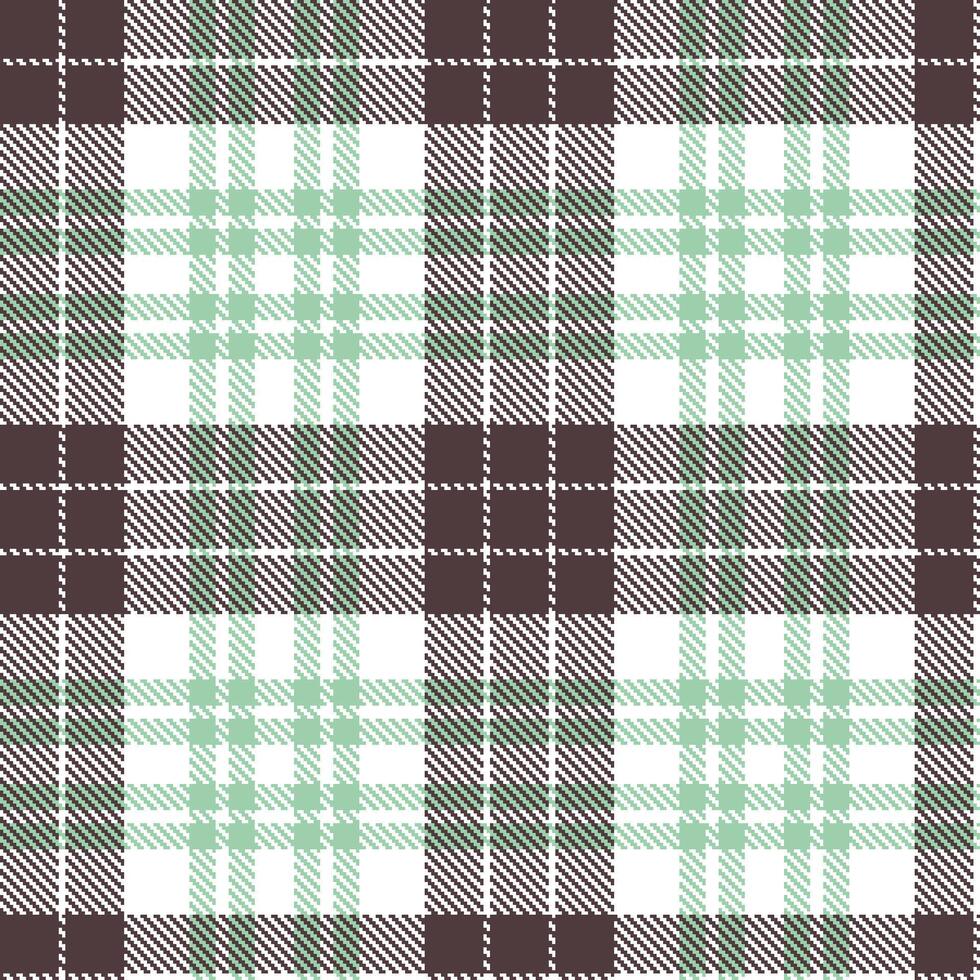 Cool White and Vintage Heath Green Seamless Tartan Textile Design vector