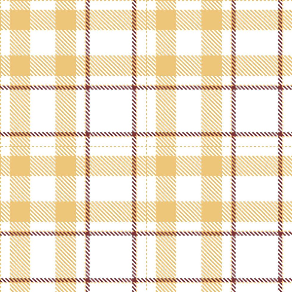 Muted Almond Cookie Tartan patterns fabric texture. Modern Vivid White Seamless Tartan vector
