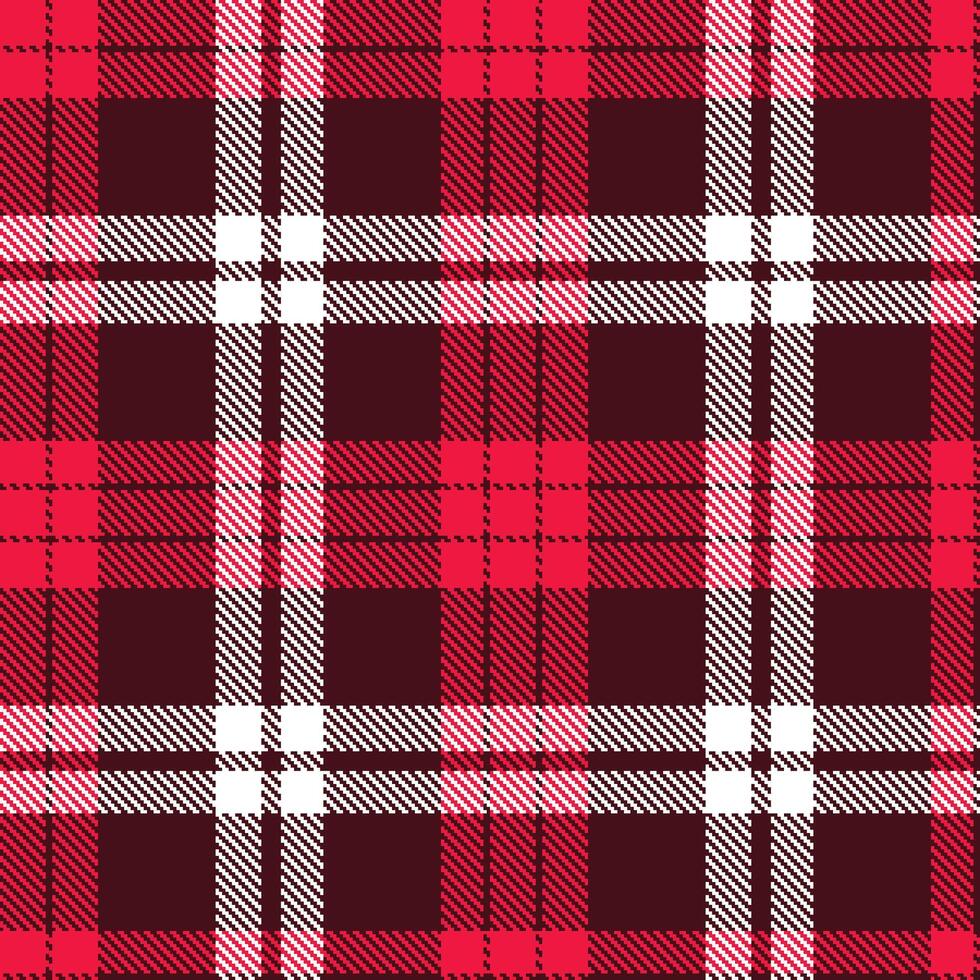 Rich Brandywine Seamless Tartan with Light American Rose accents Textile Design vector