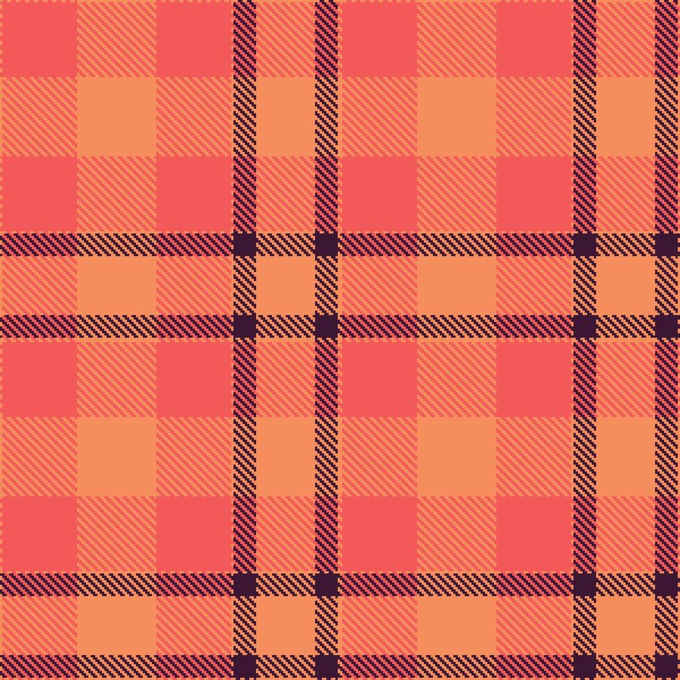 Fire Barbarian and Dusky Grapefruit Seamless Tartan Textile Design vector