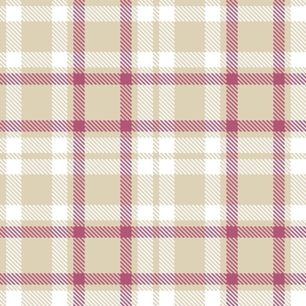 Neon Cloud Cream and Sandy White Seamless Tartan Textile Design vector