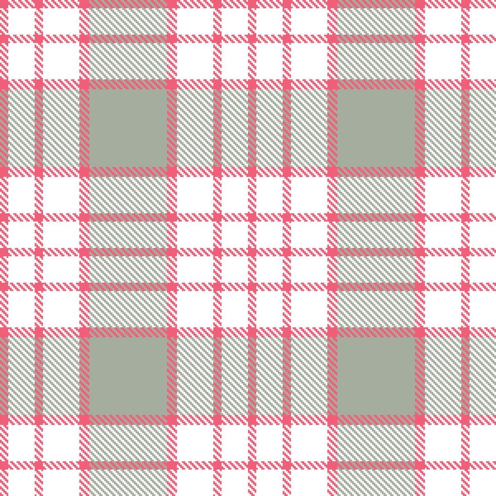 Modern Seamless Tartan featuring Mellow Highlighter Pink and Light White Textile Design vector