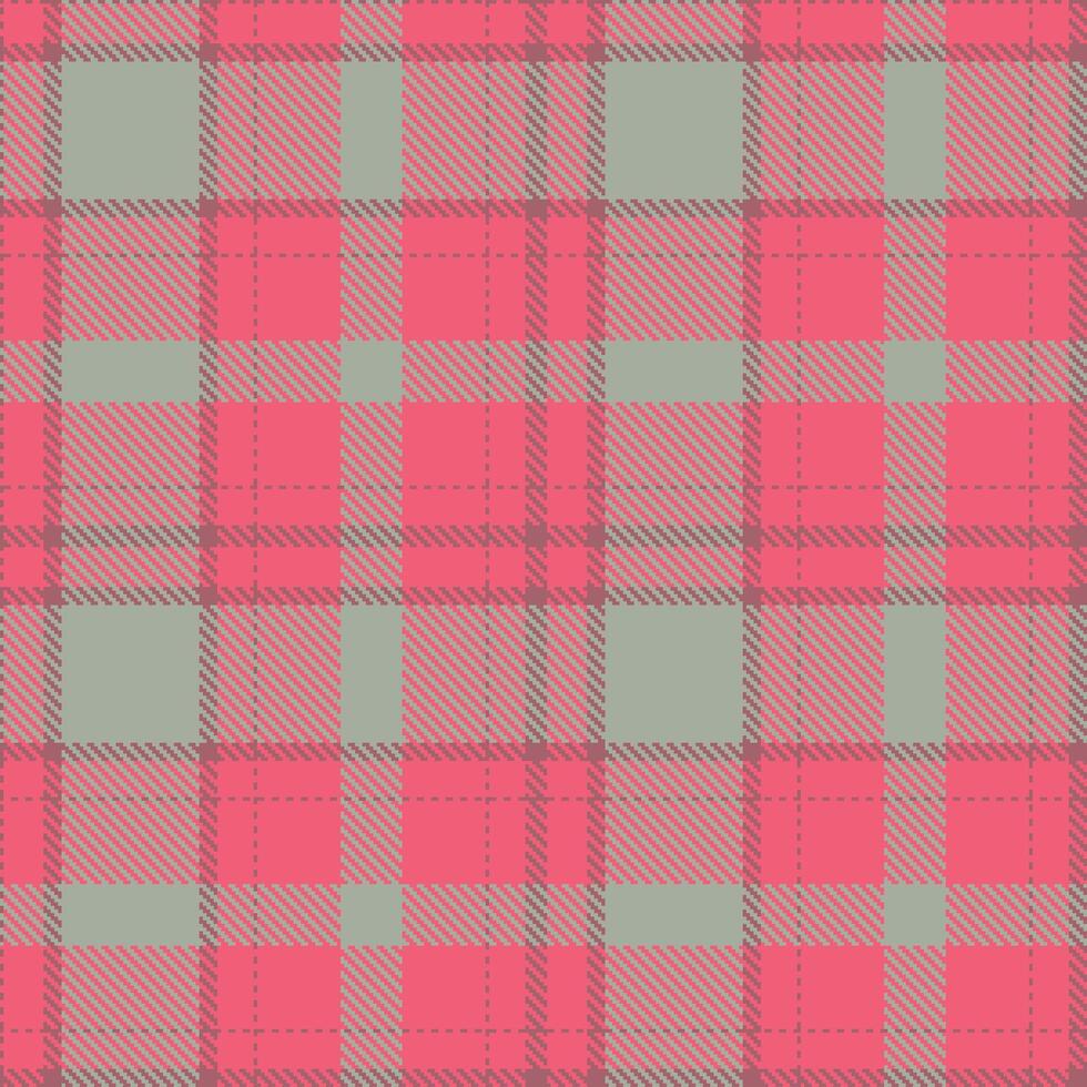 Modern Seamless Tartan featuring Dusky Cinnapink and Mellow Highlighter Pink Textile Design vector