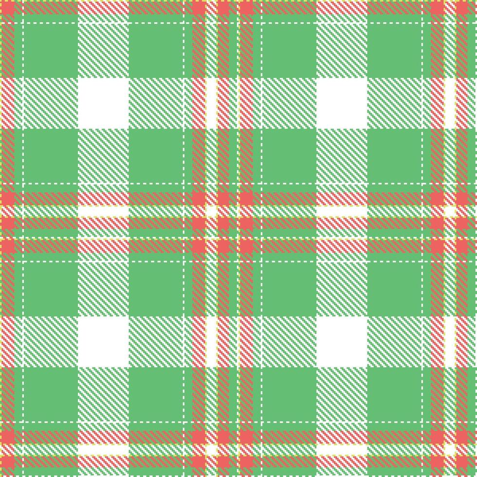 Modern Autumn Zombie Green and Dusty White Seamless Tartan Textile Design vector