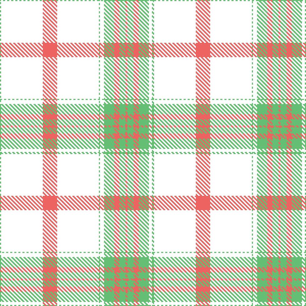 Modern Seamless Tartan featuring Highland Zombie Green and Vintage White Textile Design vector