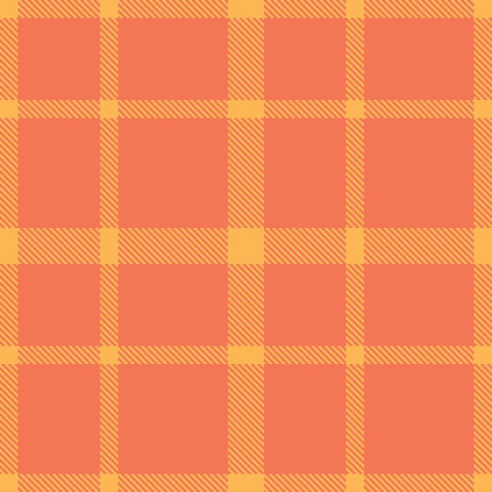 Vibrant Summer Orange Seamless Tartan with Bright Rinsed Out Red accents Textile Design vector