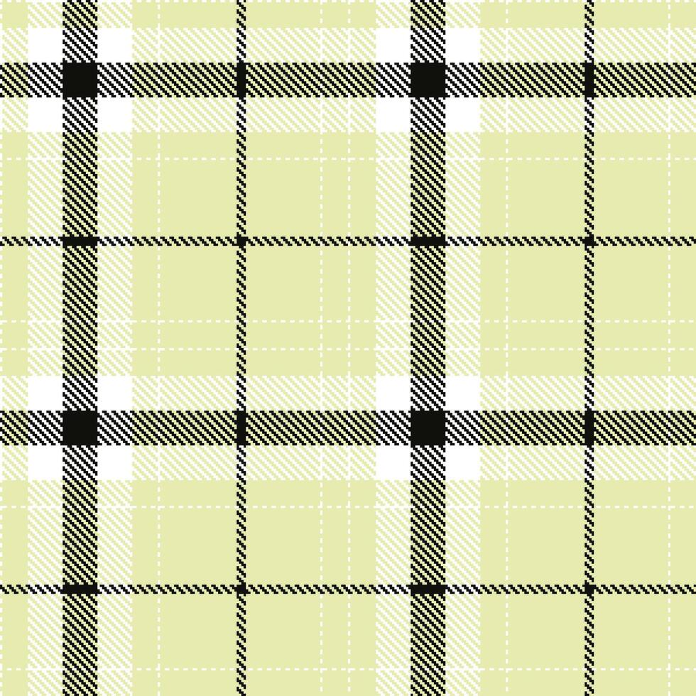 Pale White Tartan patterns fabric texture. Modern Warm Tender Yellow Seamless Tartan vector