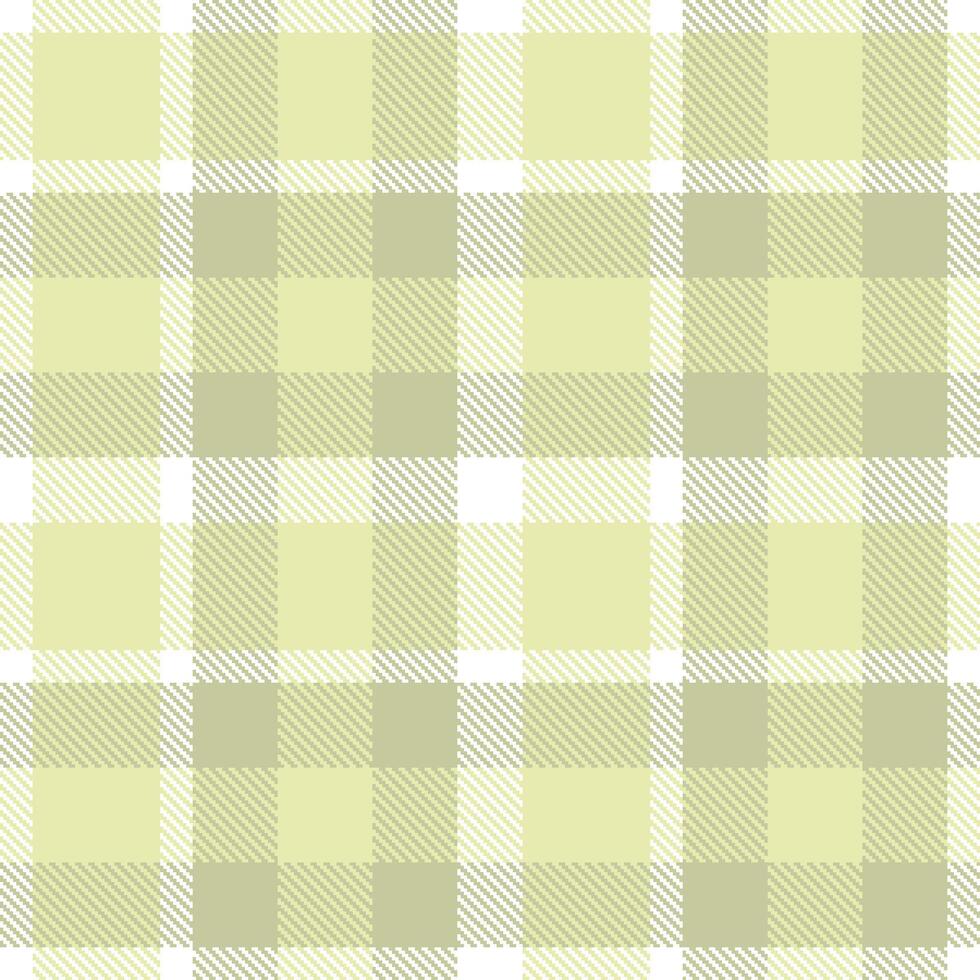 Modern Seamless Tartan featuring Soft White and Light Tender Yellow Textile Design vector