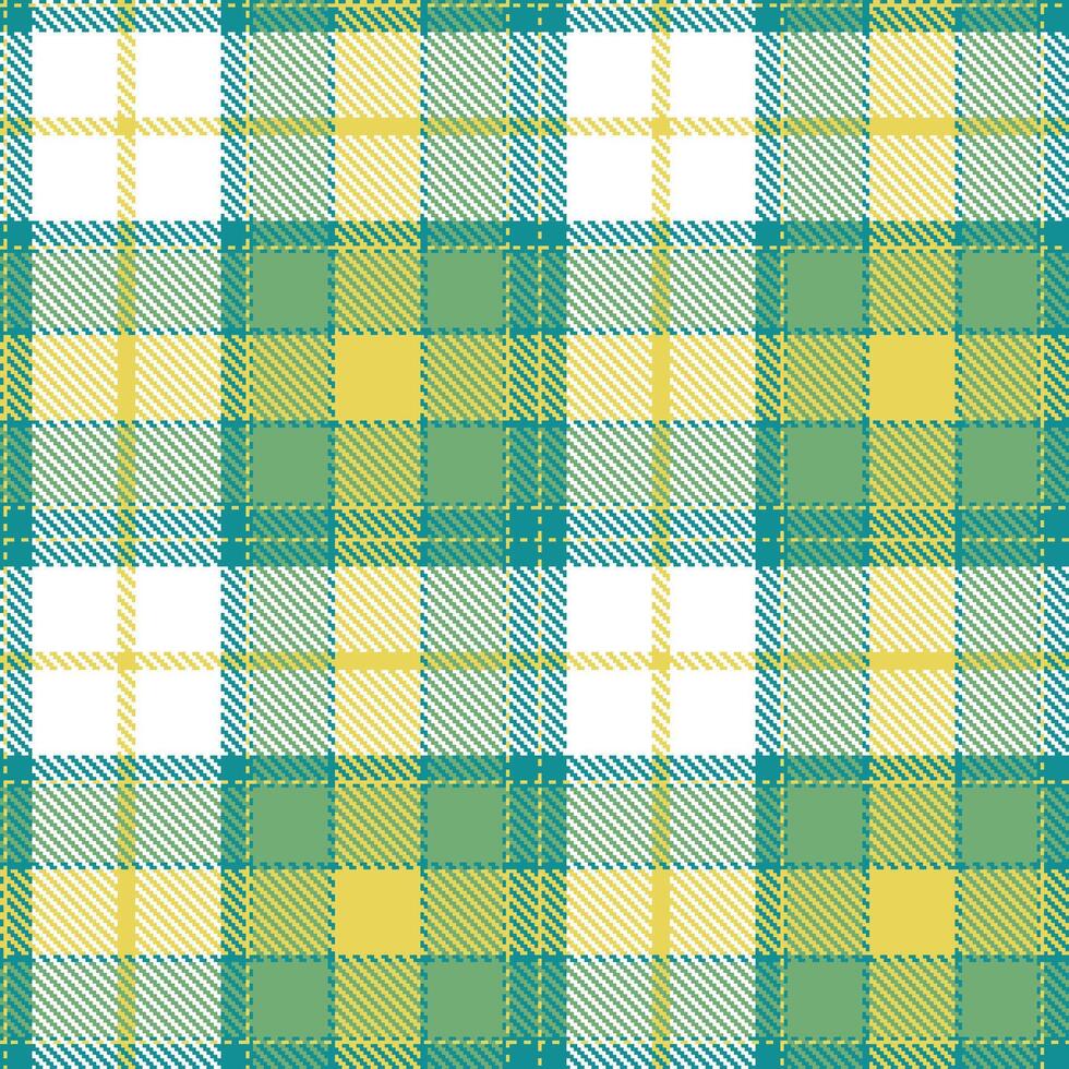 Dark Tempo Teal Seamless Tartan with Neon Gamboge Yellow accents Textile Design vector