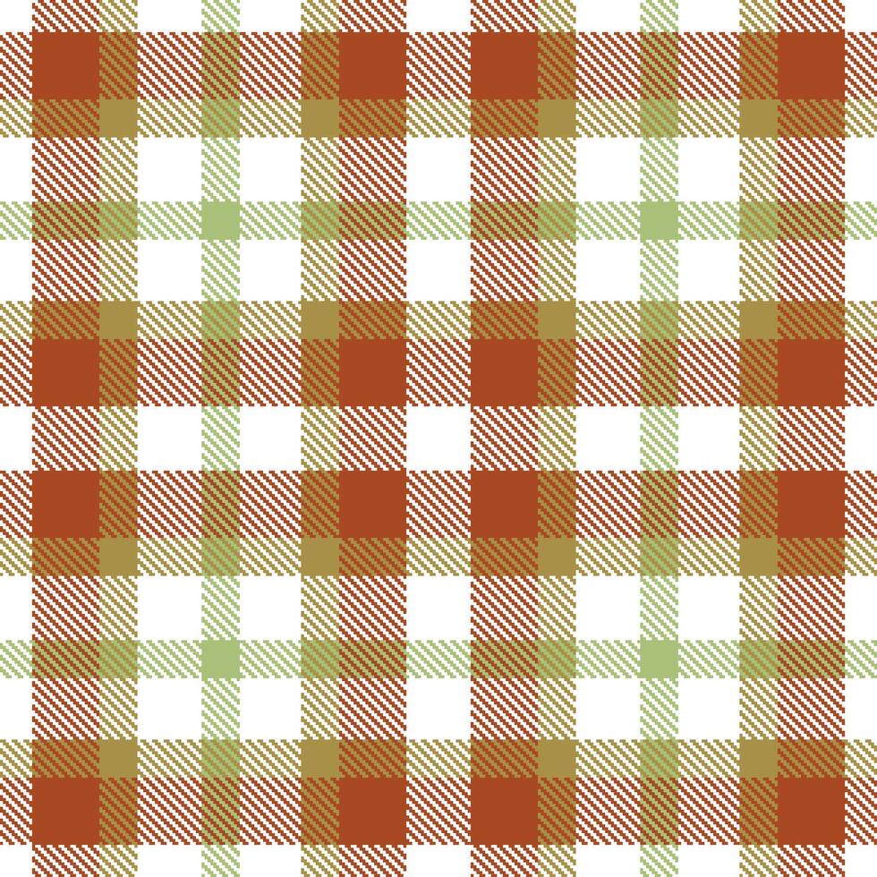 Warm White Seamless Tartan with Mellow Island Monkey accents Textile Design vector