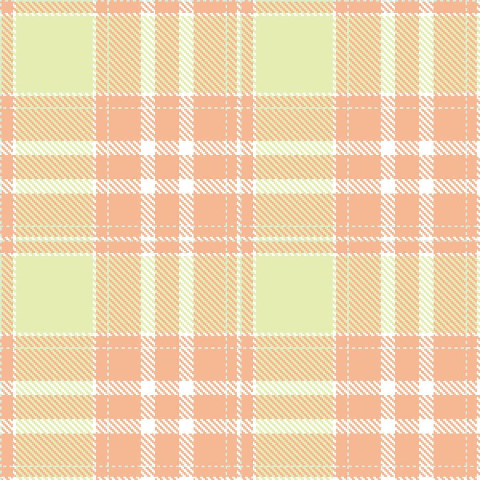 Metallic Peach Parfait Seamless Tartan with Iridescent White accents Textile Design vector