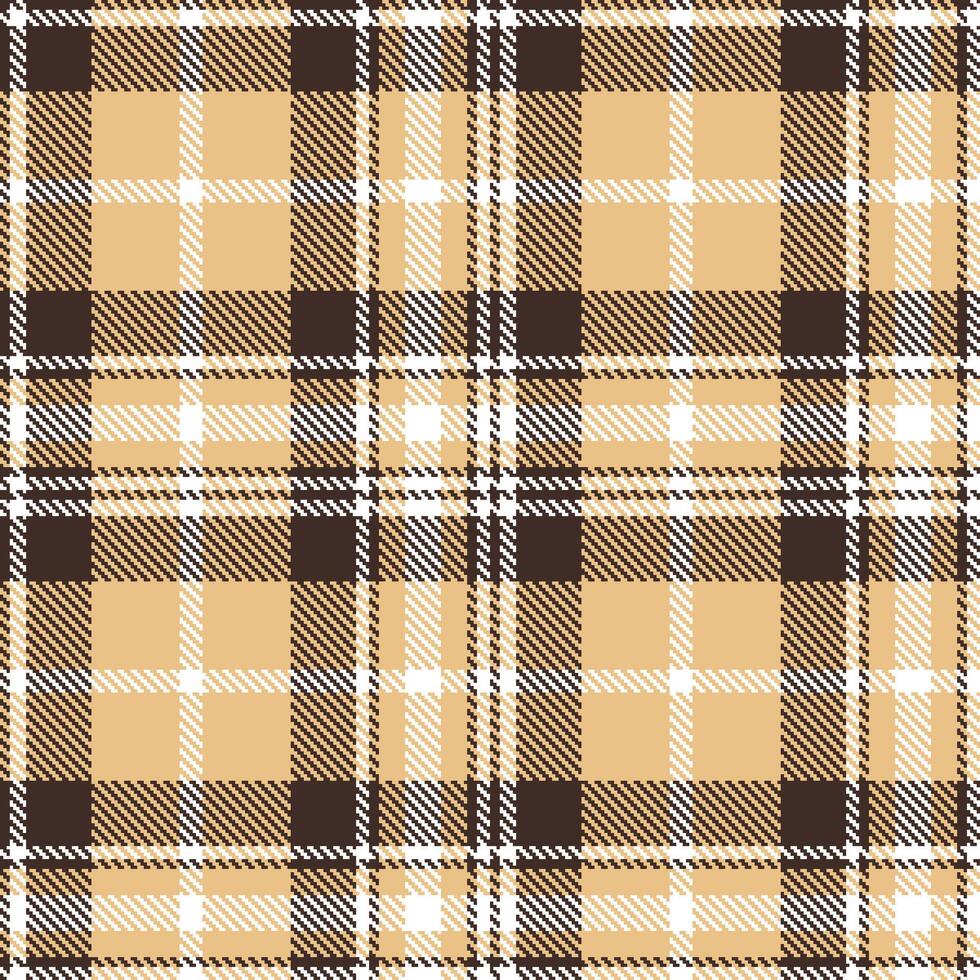 Plaid pattern seamless. Vivid English Walnut and Dusty White Tartan Textile Design. vector