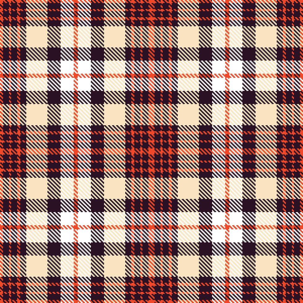 Autumn Vienna Roast Seamless Tartan with Mellow Chinese Goldfish accents Textile Design vector