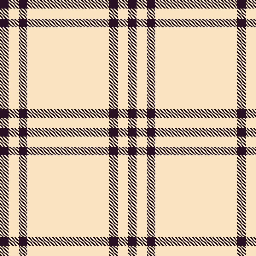 Dusty Vienna Roast Seamless Tartan with Smoky Havana Cream accents Textile Design vector