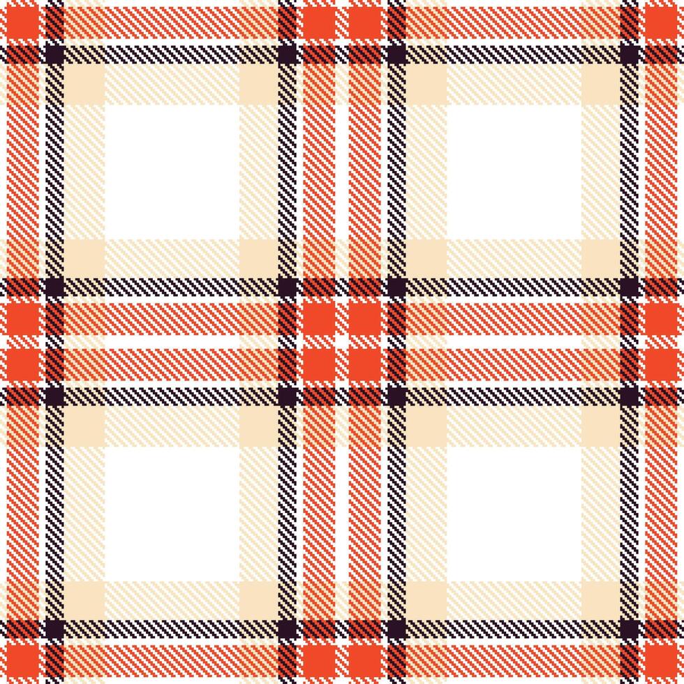 Rustic White Seamless Tartan with Iridescent Chinese Goldfish accents Textile Design vector
