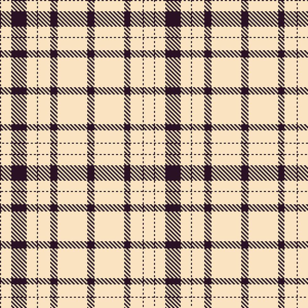 Vibrant Vienna Roast and Soft Havana Cream Seamless Tartan Textile Design vector